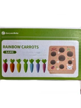 LIKE NEW Wood Sorting Learning Carrot Harvest Toy Set - Multicolor with Box